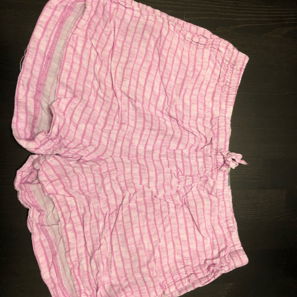 Pink striped shorts